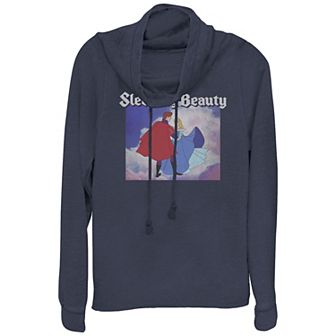 Disney's Sleeping Beauty Juniors' Dancing Portrait Cowlneck Graphic Lightweight Long Sleeve