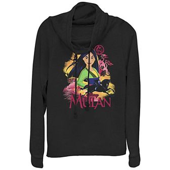 Disney's Mulan Juniors' Landscape Cowlneck Graphic Lightweight Long Sleeve