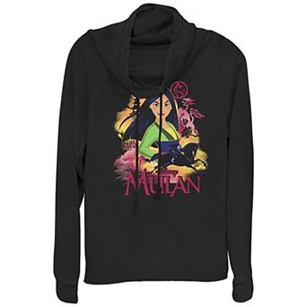 Disney's Mulan Juniors' Landscape Cowlneck Graphic Lightweight Long Sleeve