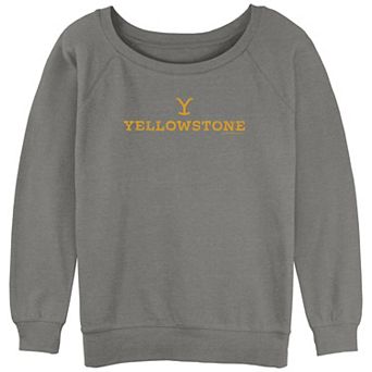 Juniors' Yellowstone Logo C1 Slouchy Terry Pullover