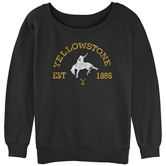 Juniors' Yellowstone Cowboy Riding Logo Slouchy Terry Pullover