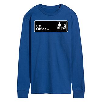 Men's The Office Door Sign Long Sleeve Tee