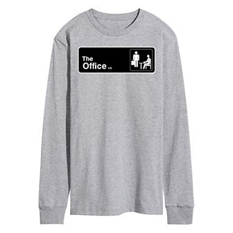 Men's The Office Door Sign Long Sleeve Tee