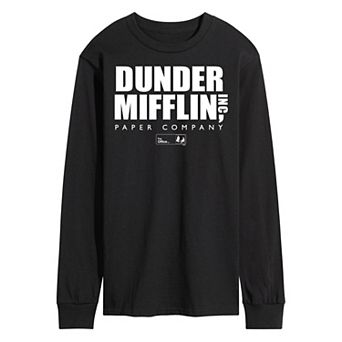 Men's The Office Dunder Mifflin Logo Long Sleeve Tee