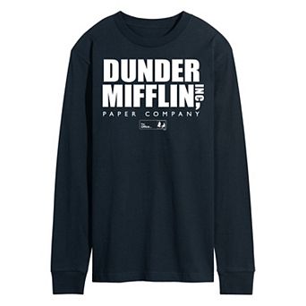 Men's The Office Dunder Mifflin Logo Long Sleeve Tee