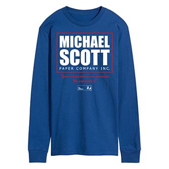 Men's The Office Michael Scott Paper Long Sleeve Tee