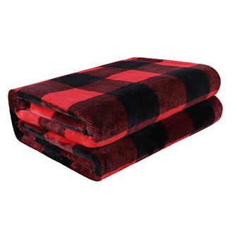 Plaid Buffalo Checkered Christmas Blanket Soft Plush Fleece for Sofa Couch Twin 60"x78"