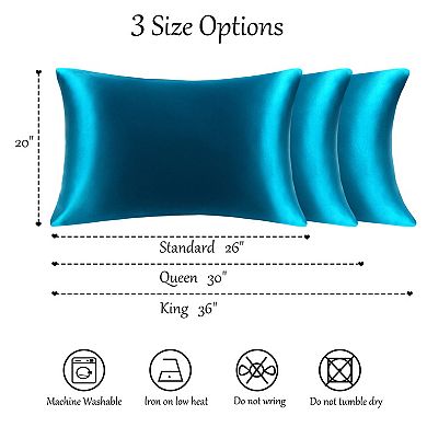 19 Momme Silk Pillowcase for Hair Skin with Zipper Queen 20"x30"