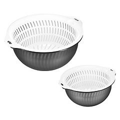 Unique Bargains Colander Strainer Basket Plastic Double Layer