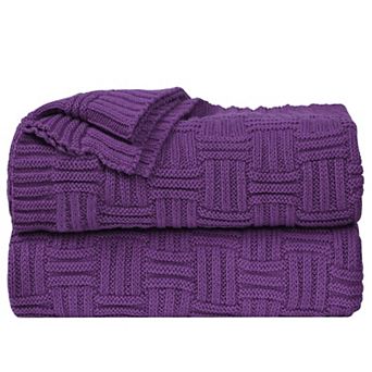 Soft Cotton Cable Knit Throw Blanket For Couch Bed Sofa Home Decors 10 Colors Throw 50"x60"