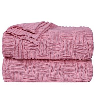 Soft Cotton Cable Knit Throw Blanket For Couch Bed Sofa Home Decors 10 Colors Throw 50"x60"