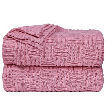 Soft Cotton Cable Knit Throw Blanket For Couch Bed Sofa Home Decors 10 Colors Throw 50"x60"