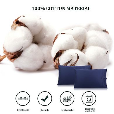 Set of 2 Soft Cotton Pillow Covers with Envelope Standard 20"x26"