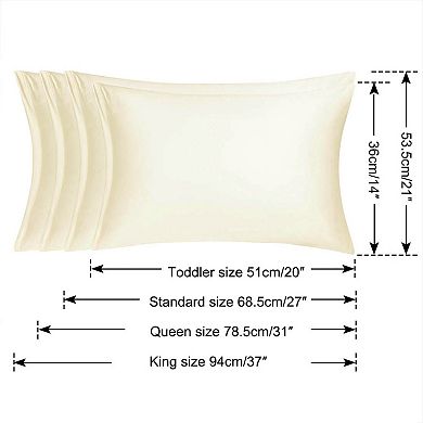 2PCS Soft Silky Satin Pillow Cases Covers Queen 20"x30"