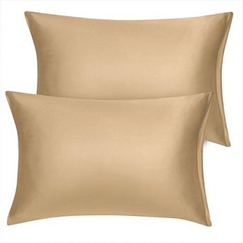 2 pc Soft Silky Satin Pillow Cases Covers Queen 20"x30"