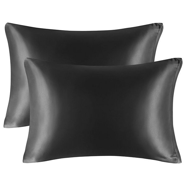 Luxury Satin Pillowcases for Skin Set of 2, Zipper Closure Queen 20" x 30"