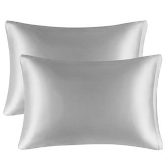 Luxury Satin Pillowcases for Skin Set of 2, Zipper Closure Queen 20" x 30"