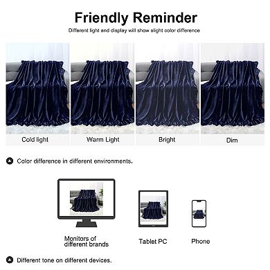Mink Soft Blanket Polyester Flannel Fleece Throw Cover Sofa Couch Bed 330GSM Throw 50"x60"