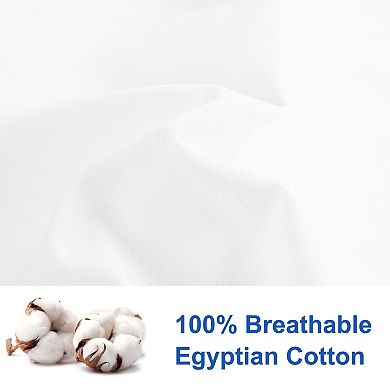 Egyptian Cotton Pillow Cases Hidden Zipper 2 Pack King 20"x36"