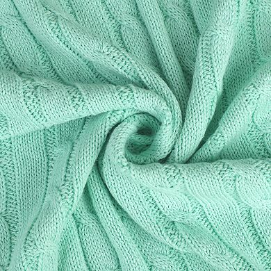 100% Cotton Blanket Soft Cable Knit Throw Home Decoration Bedding Blankets