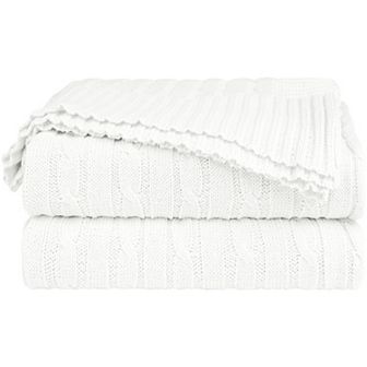 100% Cotton Blanket Soft Cable Knit Throw Home Decoration Bedding Blankets