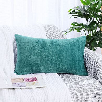 Soft Chenille Throw Pillow Covers Water Repellent for Sofa 12"x20"