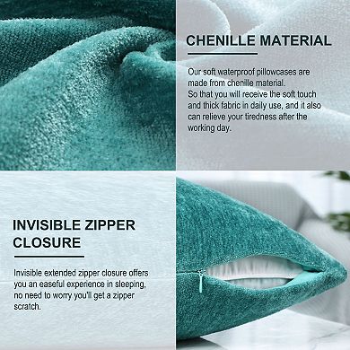 Soft Chenille Throw Pillow Covers Water Repellent for Sofa 12"x20"