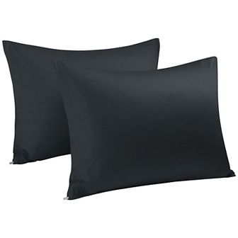 Egyptian Cotton Pillow Cases Hidden Zipper 2 Pack Queen 20"x30"
