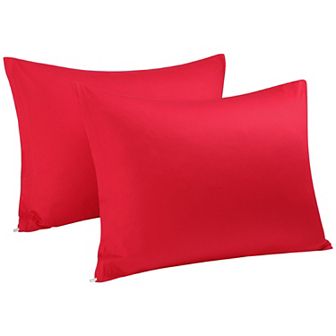 Egyptian Cotton Pillow Cases Hidden Zipper 2 Pack Queen 20"x30"