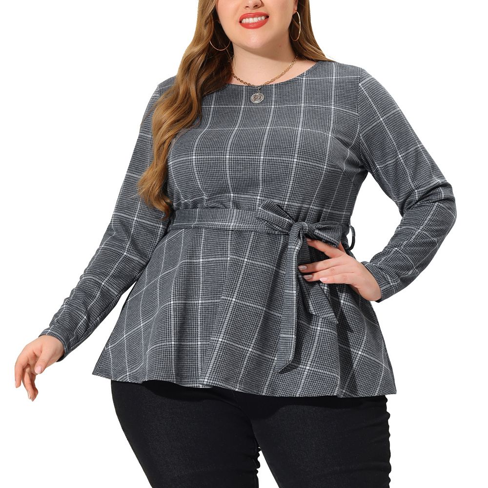 RITERA Plus Size Women's Long Sleeve Criss Cross Top - V Neck Tie-Dye Tunic (Sizes XL-5XL)