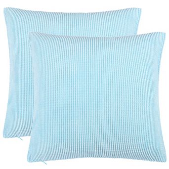 Pillowcase Covers with Zipper Soft Corduroy Striped 2 pc 18"x18"