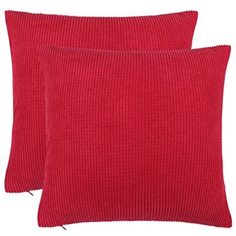 Pillowcase Covers with Zipper Soft Corduroy Striped 2 pc 18"x18"