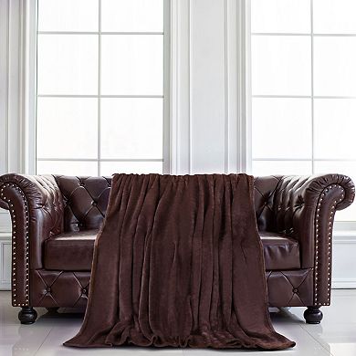 Fleece Flannel Throw Blanket Solid for Living Room Bedroom 78"x90"