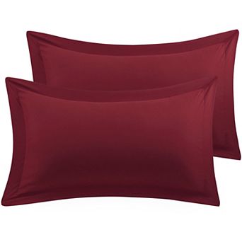 2 pc Oxford Pillowcases Soft Microfiber Pillow Shams w Envelope Closure Standard 20"x26"