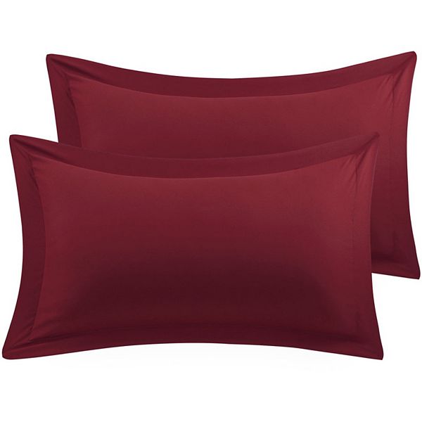 2 Packs Oxford Pillowcases Soft Microfiber Pillow Shams with Envelope