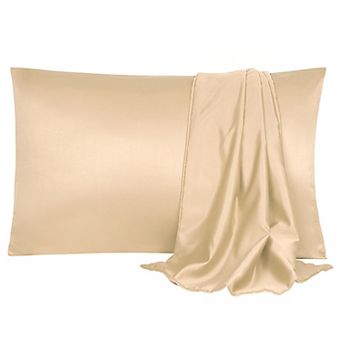 Soft Silk Satin Pillowcases for Hair and Skin with Envelope 2 pc Queen 20"x30"