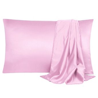 Soft Silk Satin Pillowcases for Hair and Skin with Envelope 2 pc Queen 20"x30"