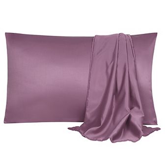 Soft Silk Satin Pillowcases for Hair and Skin with Envelope 2 pc Queen 20"x30"