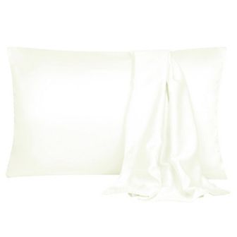 Soft Silk Satin Pillowcases for Hair and Skin with Envelope 2 pc Queen 20"x30"