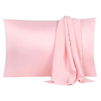 Soft Silk Satin Pillowcases for Hair and Skin with Envelope 2 pc Queen 20"x30"