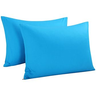 Egyptian Cotton Pillow Cases Hidden Zipper 2 Pack Standard 20"x26"