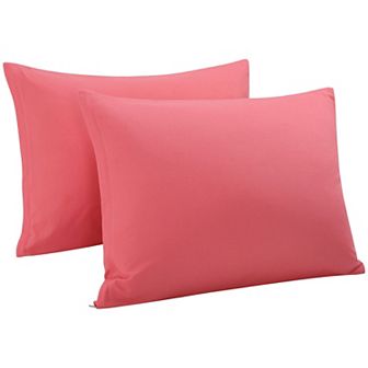 Egyptian Cotton Pillow Cases Hidden Zipper 2 Pack Standard 20"x26"