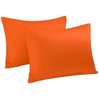 Egyptian Cotton Pillow Cases Hidden Zipper 2 Pack Standard 20"x26"