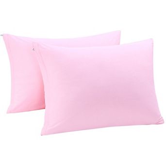 Egyptian Cotton Pillow Cases Hidden Zipper 2 Pack Standard 20"x26"