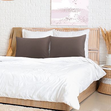 100% Cotton Pillowcases Set of 2, Zipper Closure Soft Home Standard 20"x26"