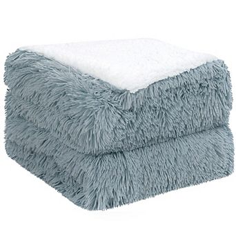 Luxury Shaggy Faux Fur Blanket Soft Warm Sherpa Throw for Sofa Couch Bed Queen 90"x90"