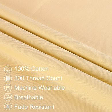Cotton 250 Thread Count Solid Body Pillow Case Pillowcase with Envelope Closure Body 20" x 72"