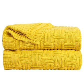 100% Cotton Cross Cable Knit Throw Blanket For Sofa Couch Bed Home Bedding, Throw 47"x78"