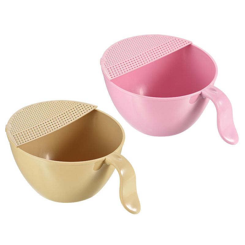 Rice Wash Sieve Plastic Pink Rice Washer Strainer Multipurpose Drain Basket  For Vegetable Fruit