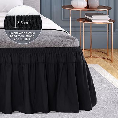 Polyester Brushed Bed Skirt with Elastic Dust Ruffles 16" Drop Queen 60" x 80"